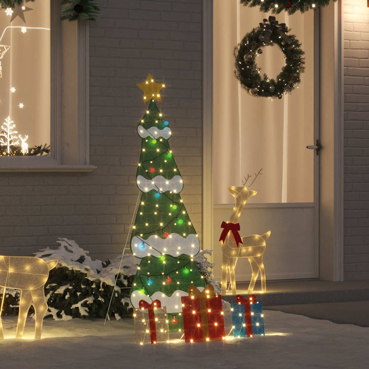 VidaXL beleuchteter Weihnachtsbaum mit 3 Geschenkboxen 2D warmweiß 150 cm