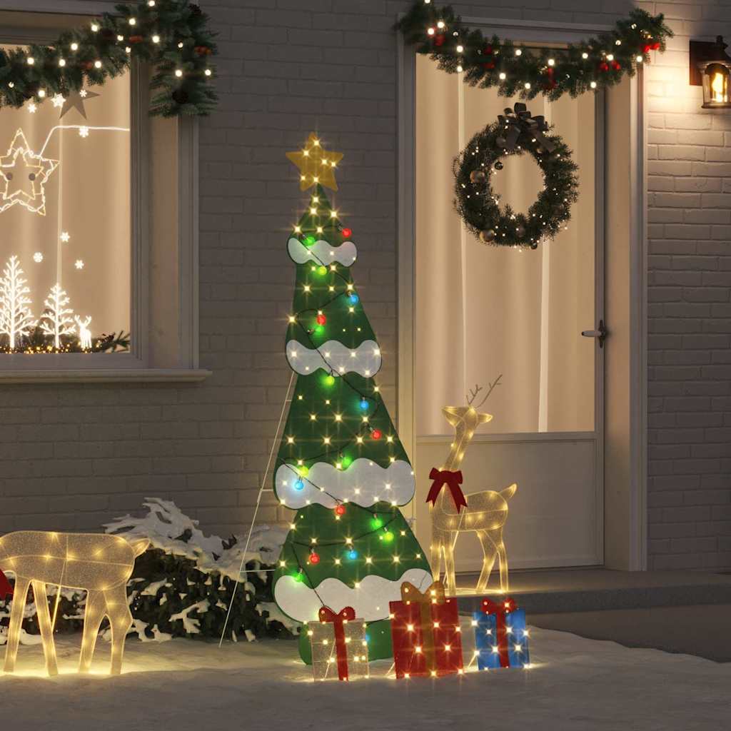 VidaXL beleuchteter Weihnachtsbaum mit 3 Geschenkboxen 2D warmweiß 180 cm