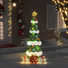 VidaXL beleuchteter Weihnachtsbaum mit 3 Geschenkboxen 2D warmweiß 180 cm