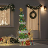 VidaXL beleuchteter Weihnachtsbaum mit 3 Geschenkboxen 2D warmweiß 210 cm