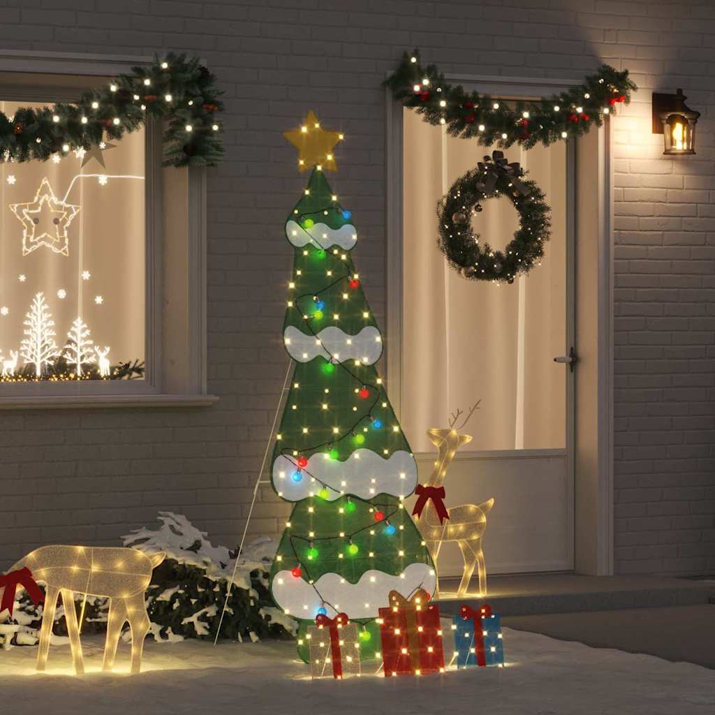 VidaXL beleuchteter Weihnachtsbaum mit 3 Geschenkboxen 2D warmweiß 210 cm
