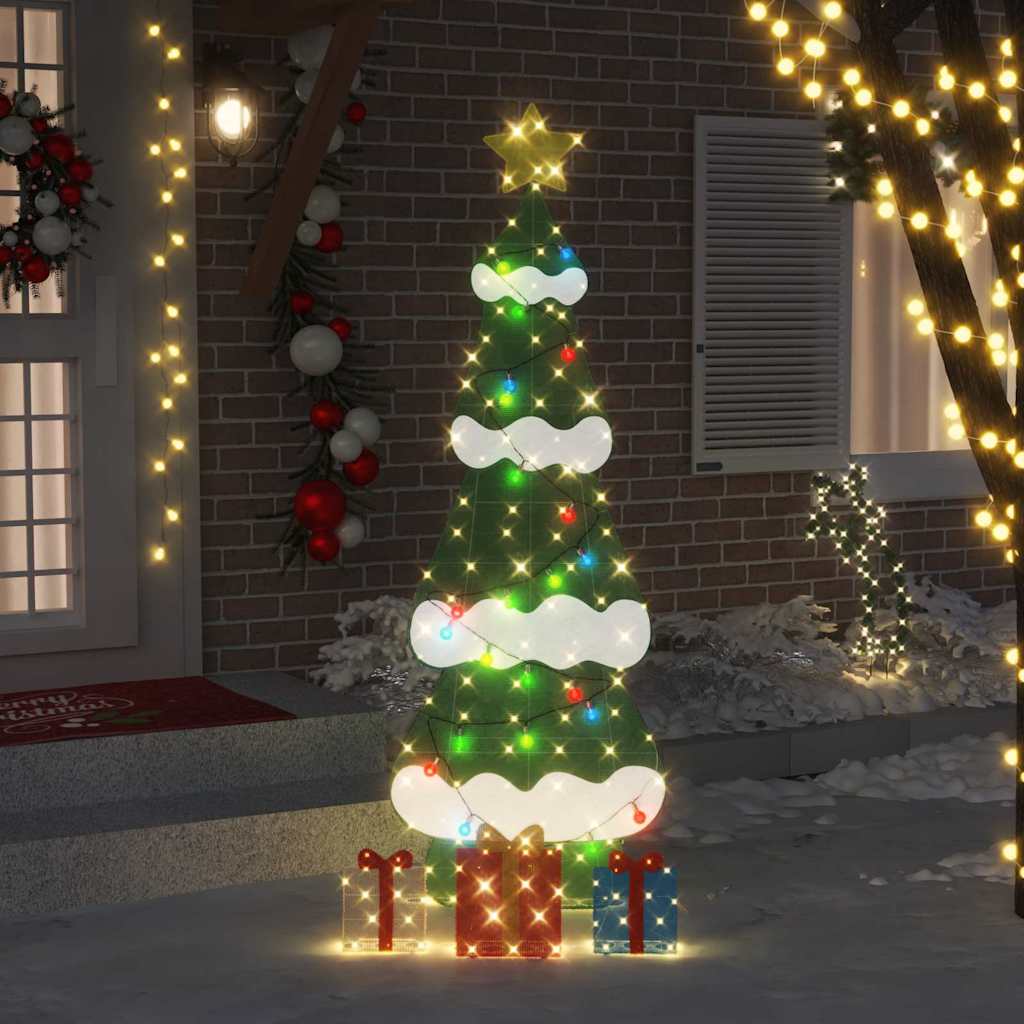 VidaXL beleuchteter Weihnachtsbaum mit 3 Geschenkboxen 2D warmweiß 210 cm