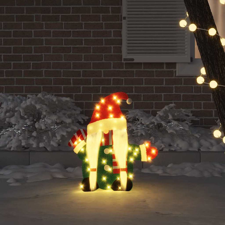 VidaXL beleuchteter Zwerg mit 60 LED warmweiß 71 x 64 cm Lurexstoff