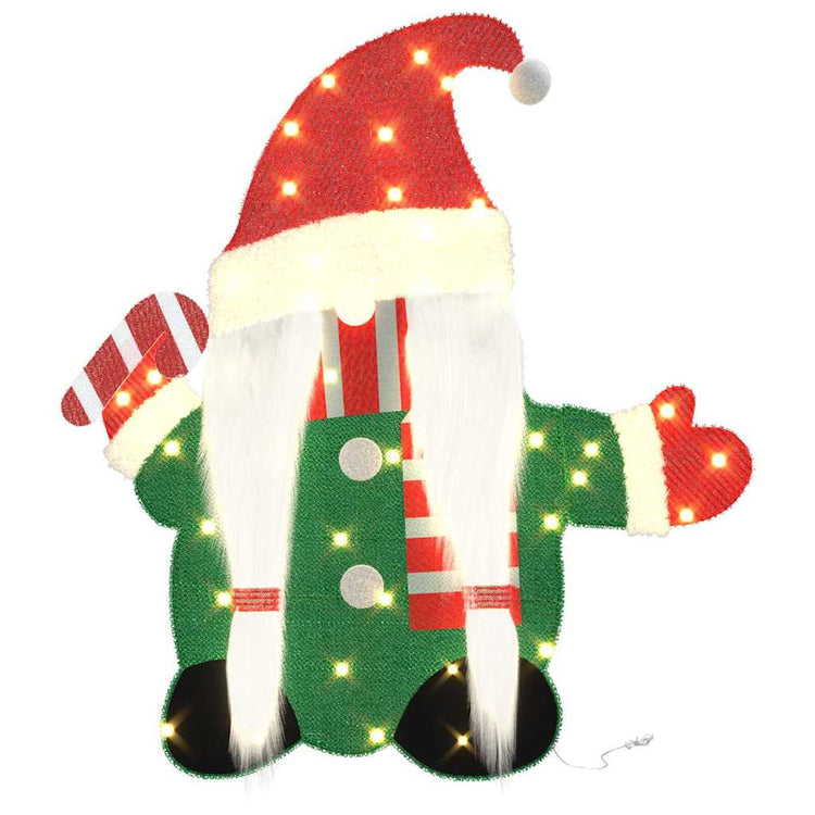 VidaXL beleuchteter Zwerg mit 60 LED warmweiß 71 x 64 cm Lurexstoff