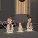 VidaXL beleuchtete Schneemannfamilie 3 Stück warmweißes Polyester