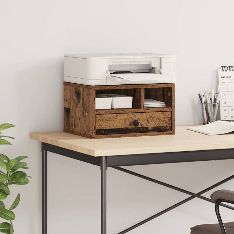 Vidaxxl Druckerständer mit Schublade Altholz 40 x 32 x 24 cm verarbeitetes Holz