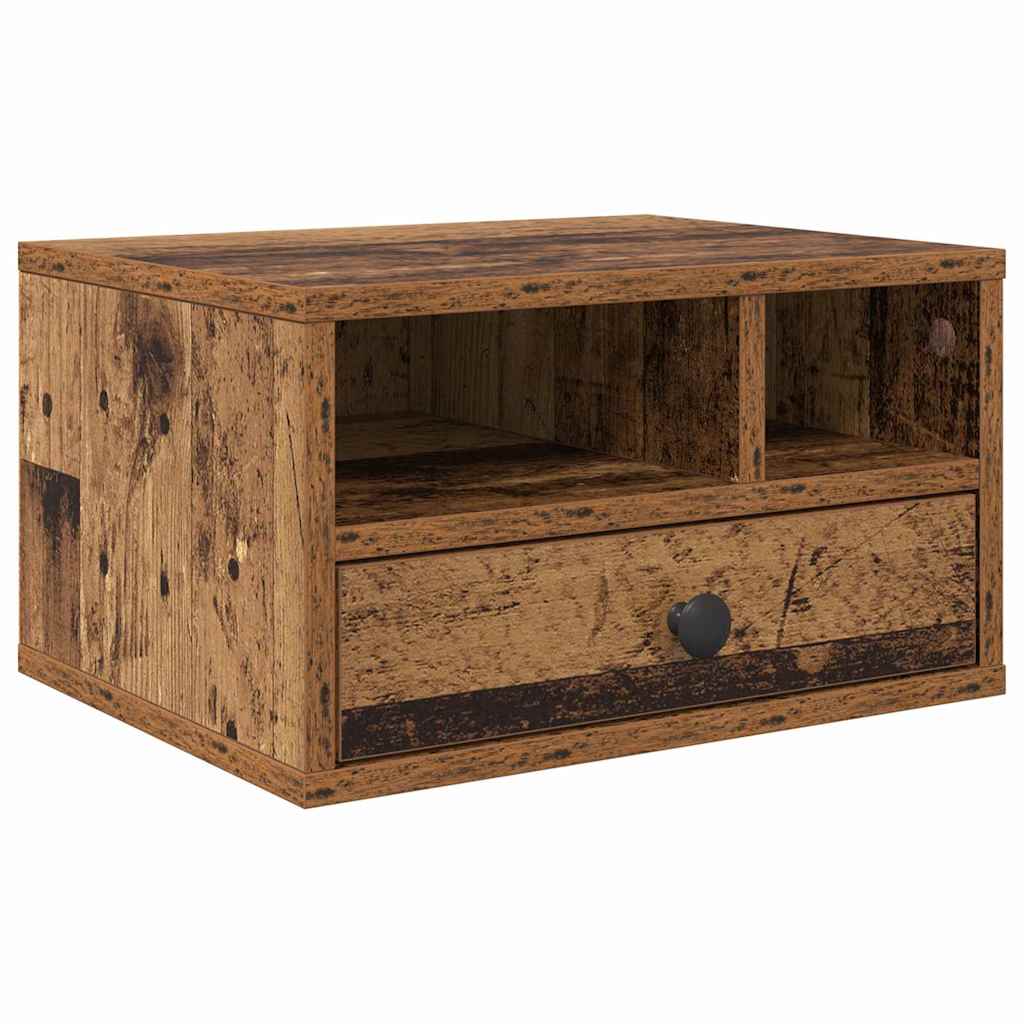 Vidaxxl Druckerständer mit Schublade Altholz 40 x 32 x 24 cm verarbeitetes Holz