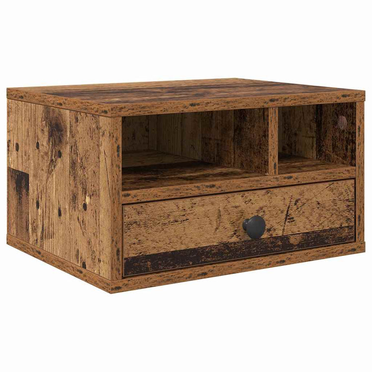 Vidaxxl Druckerständer mit Schublade Altholz 40 x 32 x 24 cm verarbeitetes Holz