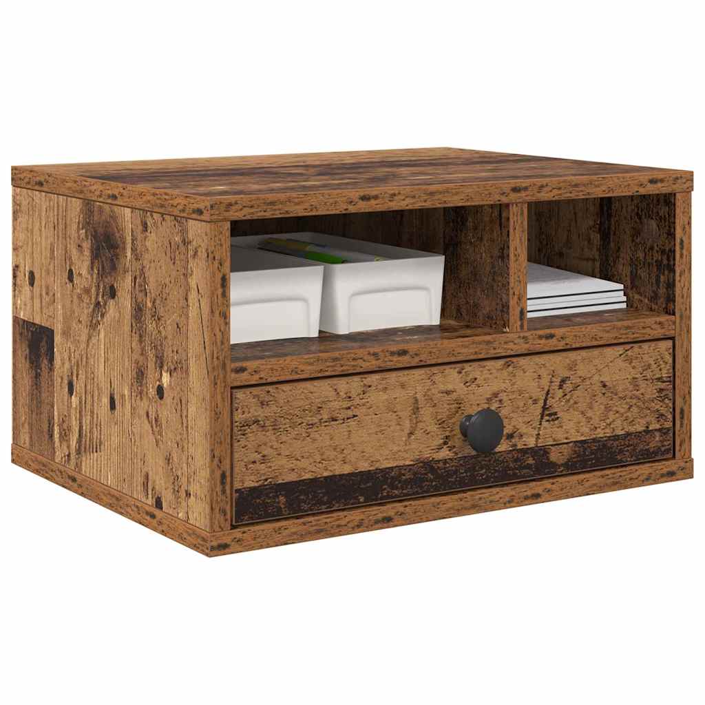 Vidaxxl Druckerständer mit Schublade Altholz 40 x 32 x 24 cm verarbeitetes Holz