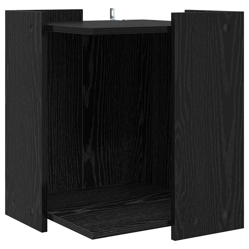 Vidaxxl Katzentoilette-Zaun schwarze Eiche 42 x 42 x 51 cm verarbeitetes Holz