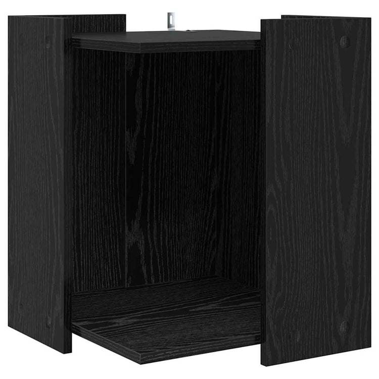 Vidaxxl Katzentoilette-Zaun schwarze Eiche 42 x 42 x 51 cm verarbeitetes Holz