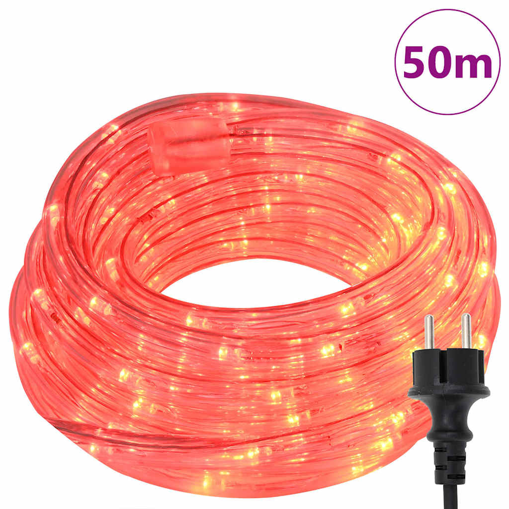 Vidaxxl Lichtschlauch mit 1200 LED rot 50 m PVC