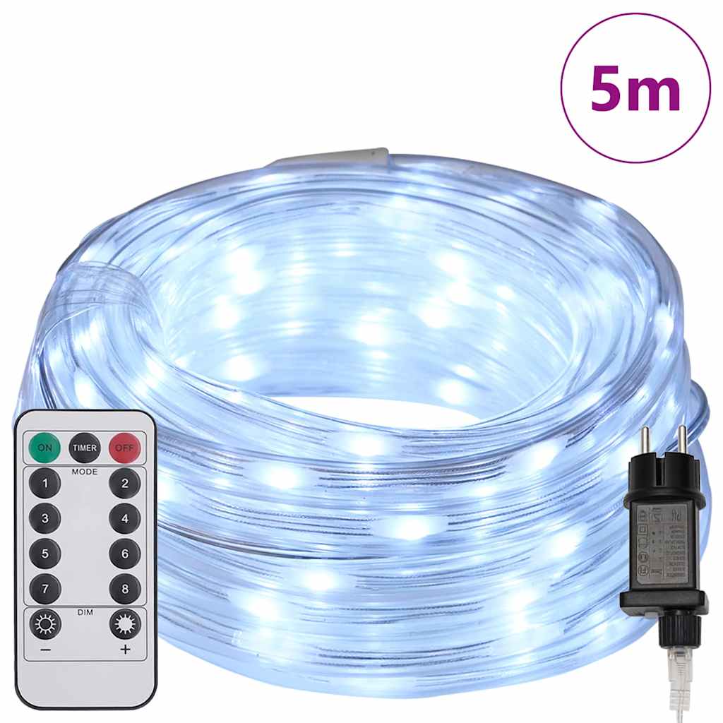 Vidaxxl Lichtschlauch mit 120 LED kaltweiß 5 m PVC
