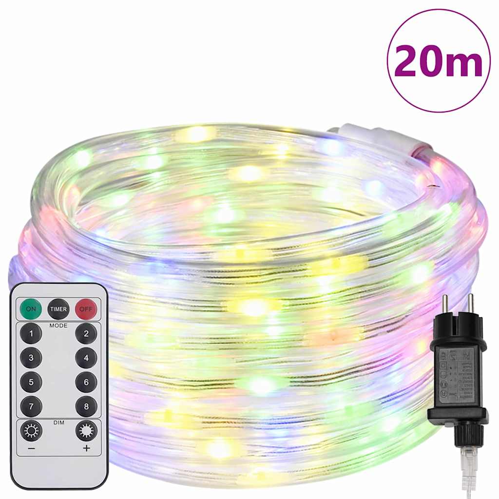 Vidaxxl-Lichtschlauch mit 480 LEDs, mehrfarbig, 20 m, PVC