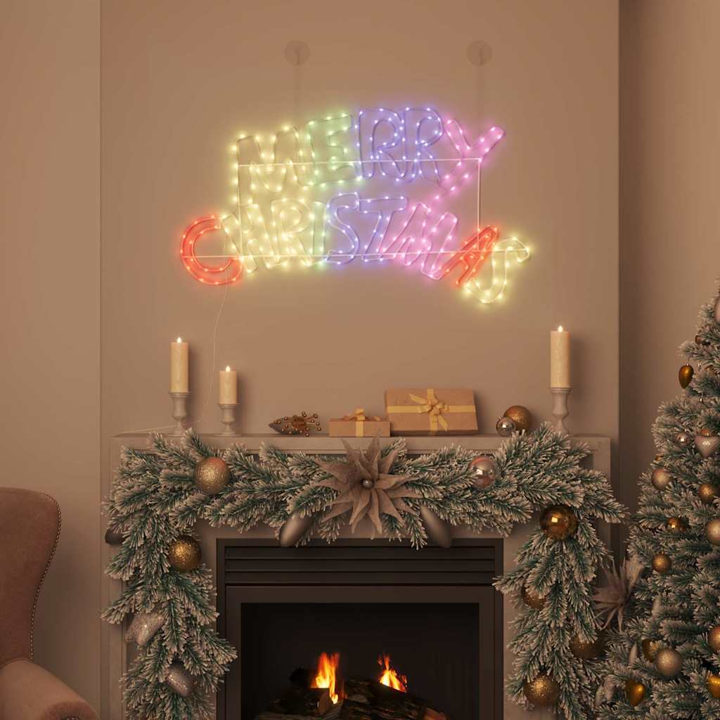 Vidaxx Weihnachtsschild mit 240 LED mehrfarbig 99,5 x 54 cm PVC