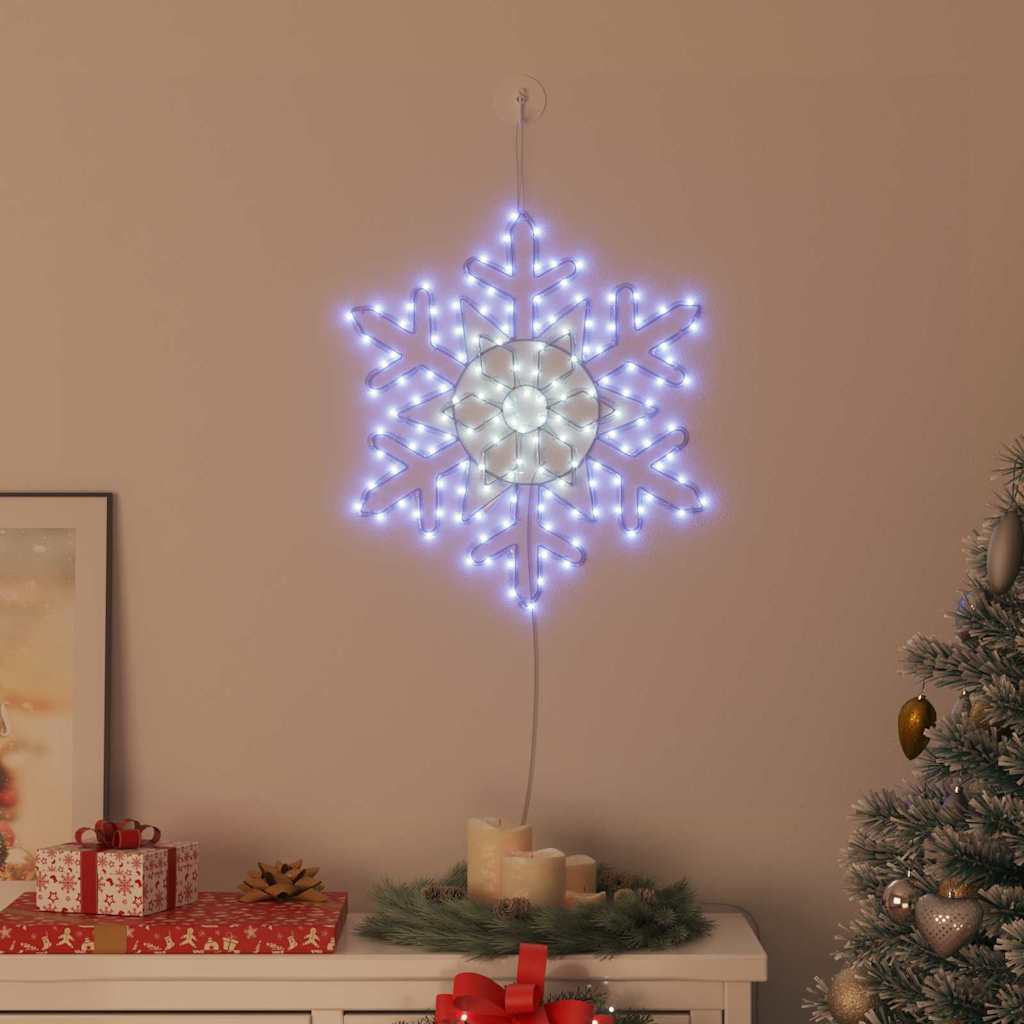 Vidaxxl Weihnachtsschneeflocke mit 156 LED blau 55,5 x 55,5 x 0,75 cm PVC