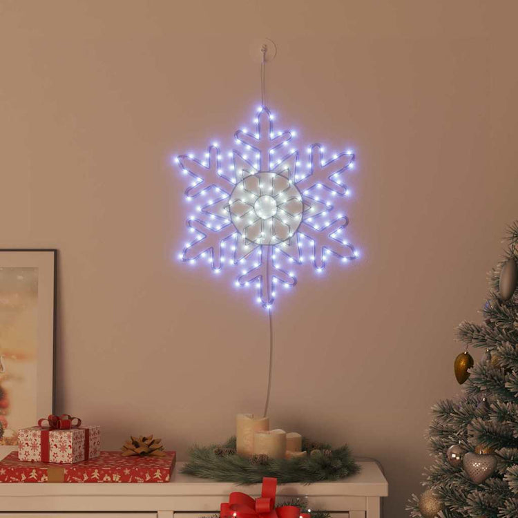 Vidaxxl Weihnachtsschneeflocke mit 156 LED blau 55,5 x 55,5 x 0,75 cm PVC