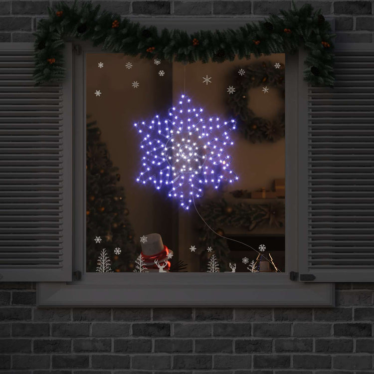 Vidaxxl Weihnachtsschneeflocke mit 156 LED blau 55,5 x 55,5 x 0,75 cm PVC