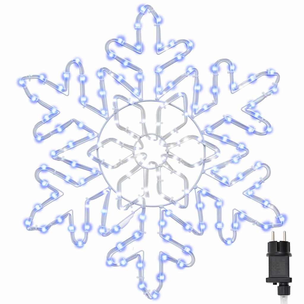 Vidaxxl Weihnachtsschneeflocke mit 156 LED blau 55,5 x 55,5 x 0,75 cm PVC