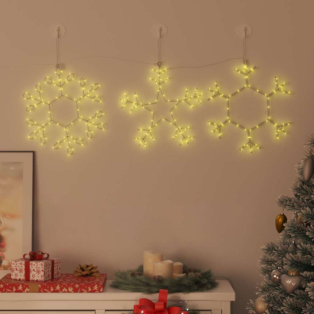 VidaXL Weihnachtsschneeflocke mit 252 LED warmweiß 44,5 x 38 cm PVC