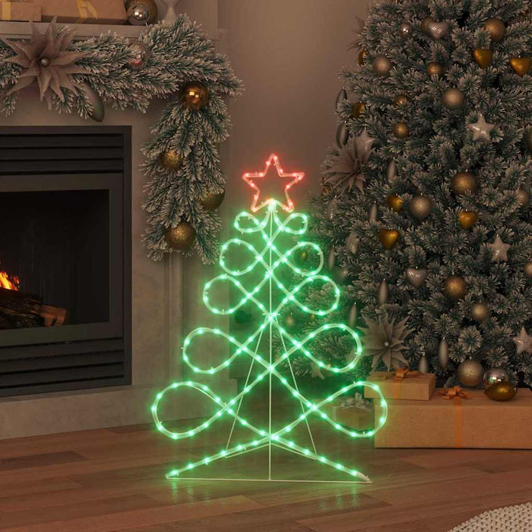 Vidaxx Weihnachtsbaumförmige Lampe mit 144 LEDs, mehrfarbig, 78 x 58 cm, PVC