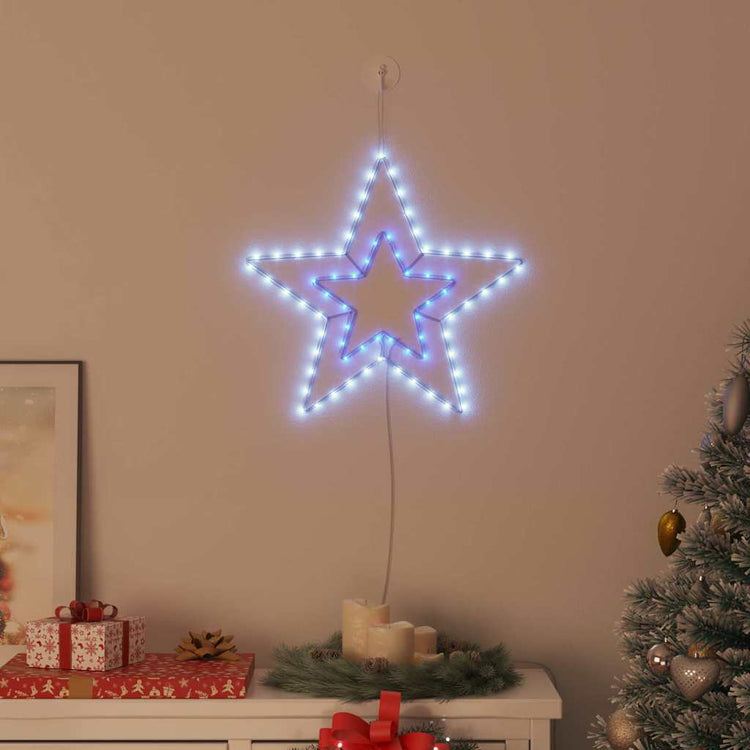 VidaXL Weihnachtsstern mit 72 LED kaltweiß 51,5 x 50 x 0,65 cm Eisen