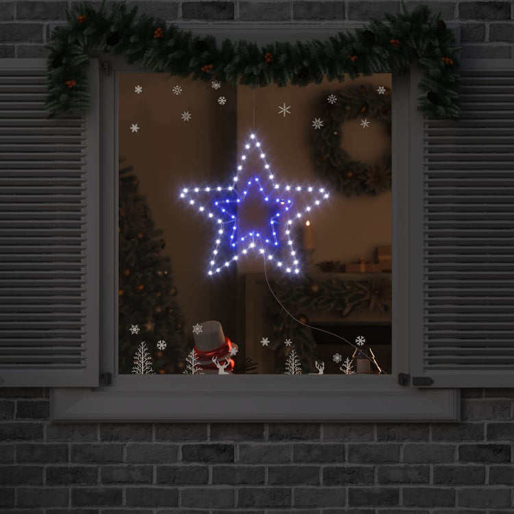 VidaXL Weihnachtsstern mit 72 LED kaltweiß 51,5 x 50 x 0,65 cm Eisen