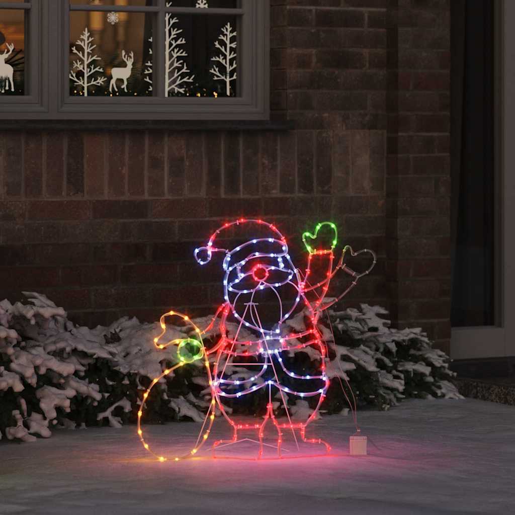 Vidaxx Weihnachtsmann-Licht mit 168 LEDs, mehrfarbig, 58,5 x 60 x 1,3 cm, Eisen