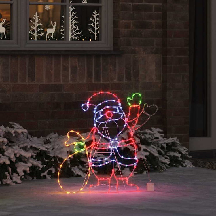 Vidaxx Weihnachtsmann-Licht mit 168 LEDs, mehrfarbig, 58,5 x 60 x 1,3 cm, Eisen