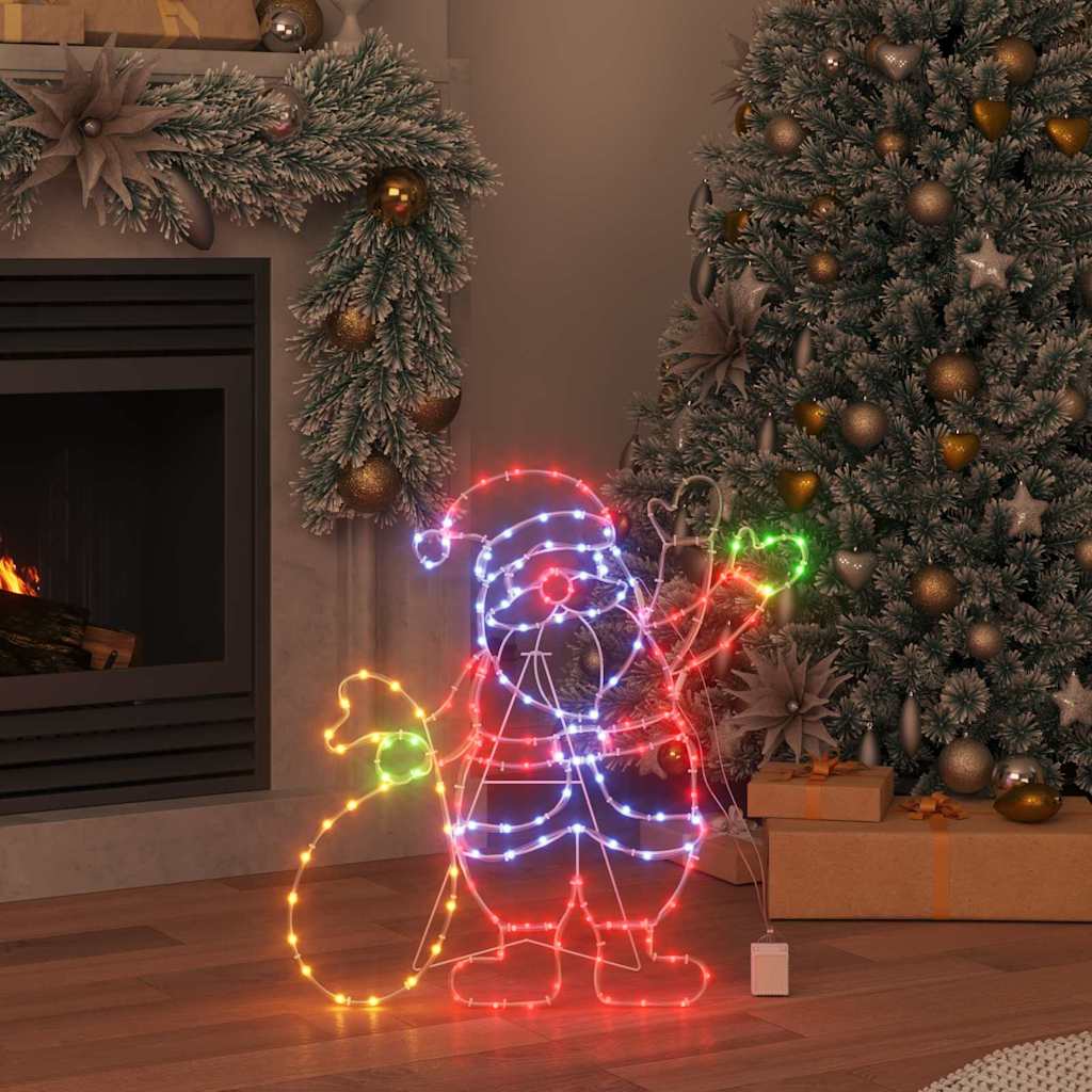 Vidaxx Weihnachtsmann-Licht mit 168 LEDs, mehrfarbig, 58,5 x 60 x 1,3 cm, Eisen