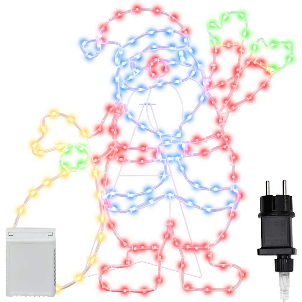 Vidaxx Weihnachtsmann-Licht mit 168 LEDs, mehrfarbig, 58,5 x 60 x 1,3 cm, Eisen