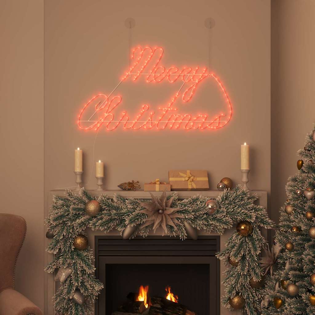 VidaXL Weihnachtsschild mit 216 LEDs rot 99 x 55 x 13 cm Eisen