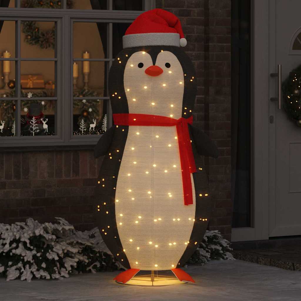 VidaXL Schneepinguinfigur mit 600 LED warmweiß 78 x 178 cm Stoff
