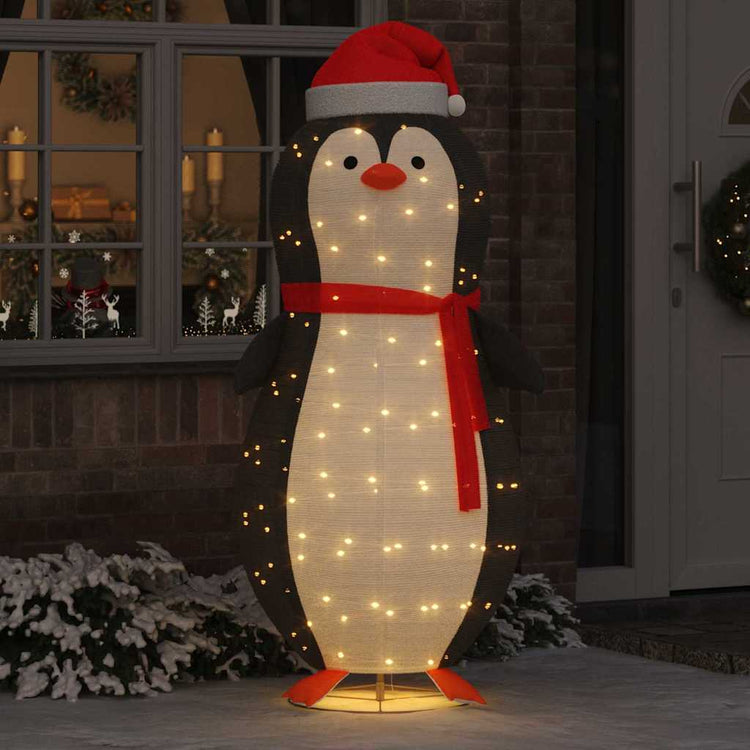 VidaXL Schneepinguinfigur mit 600 LED warmweiß 78 x 178 cm Stoff