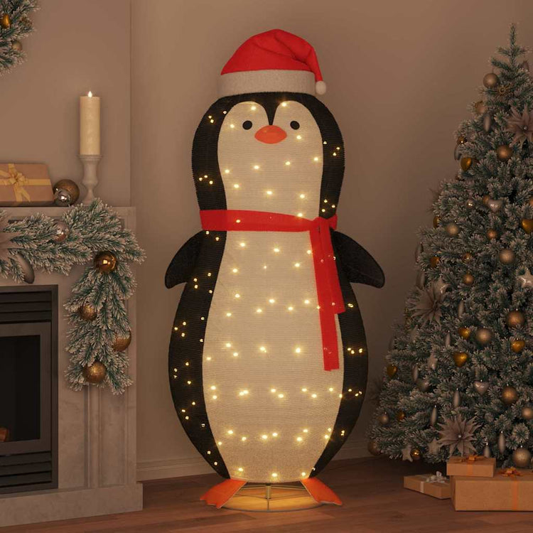 VidaXL Schneepinguinfigur mit 600 LED warmweiß 78 x 178 cm Stoff