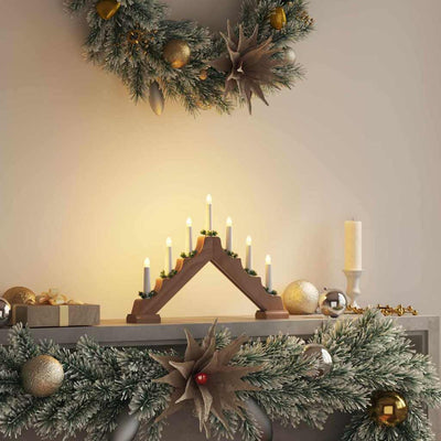 Vidaxx Weihnachtskerzenbrücke braun 39,5 x 5 x 29 cm massives Kiefernholz