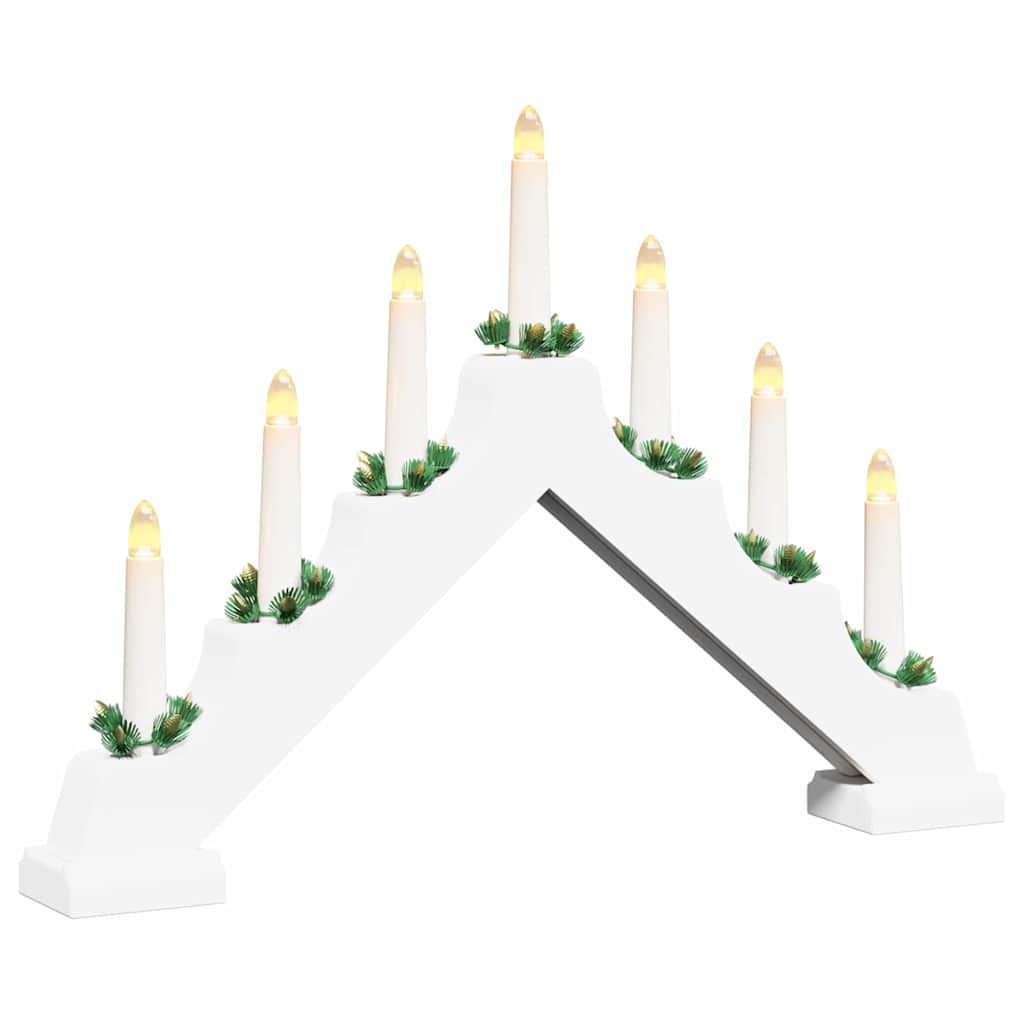 Vidaxx Weihnachtskerzenbrücke weiß 39,5 x 5 x 29 cm massives Kiefernholz