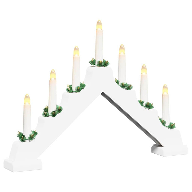 Vidaxx Weihnachtskerzenbrücke weiß 39,5 x 5 x 29 cm massives Kiefernholz