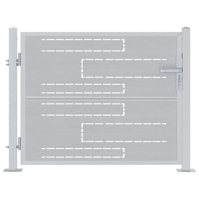 VidaXL Gartentor mit Schloss Silber 100 x 75 cm Edelstahl
