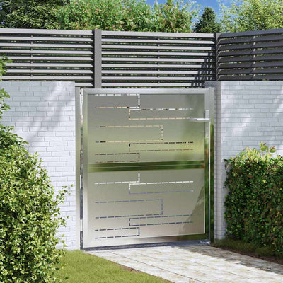 VidaXL Gartentor mit Schloss Silber 96 x 100 cm Edelstahl