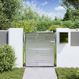 VidaXL Gartentor mit Schloss Silber 96 x 100 cm Edelstahl - afbeelding 3