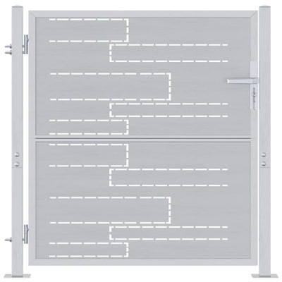 VidaXL Gartentor mit Schloss Silber 96 x 100 cm Edelstahl