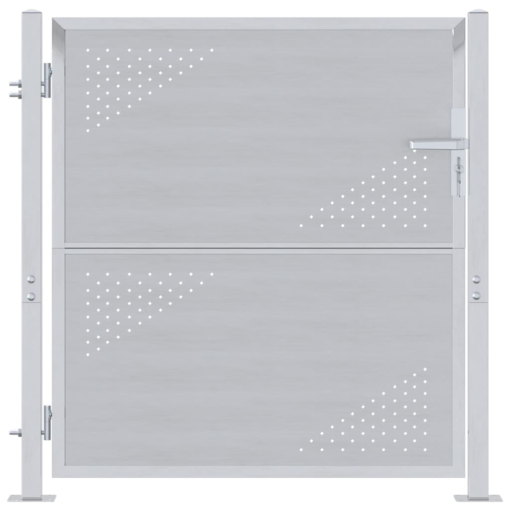 VidaXL Gartentor mit Schloss Silber 95 x 100 cm Edelstahl