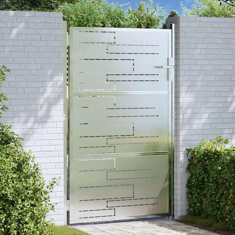 VidaXL Gartentor mit Schloss Silber 100 x 125 cm Edelstahl