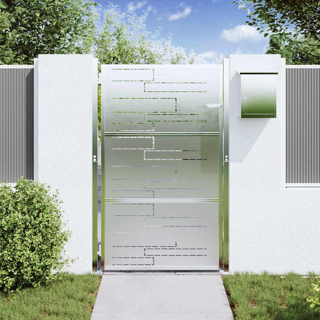 VidaXL Gartentor mit Schloss Silber 100 x 125 cm Edelstahl