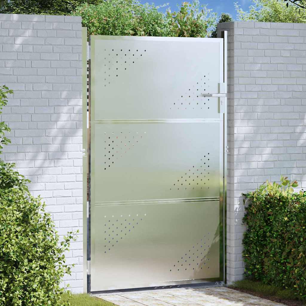 VidaXL Gartentor mit Schloss Silber 100 x 150 cm Edelstahl