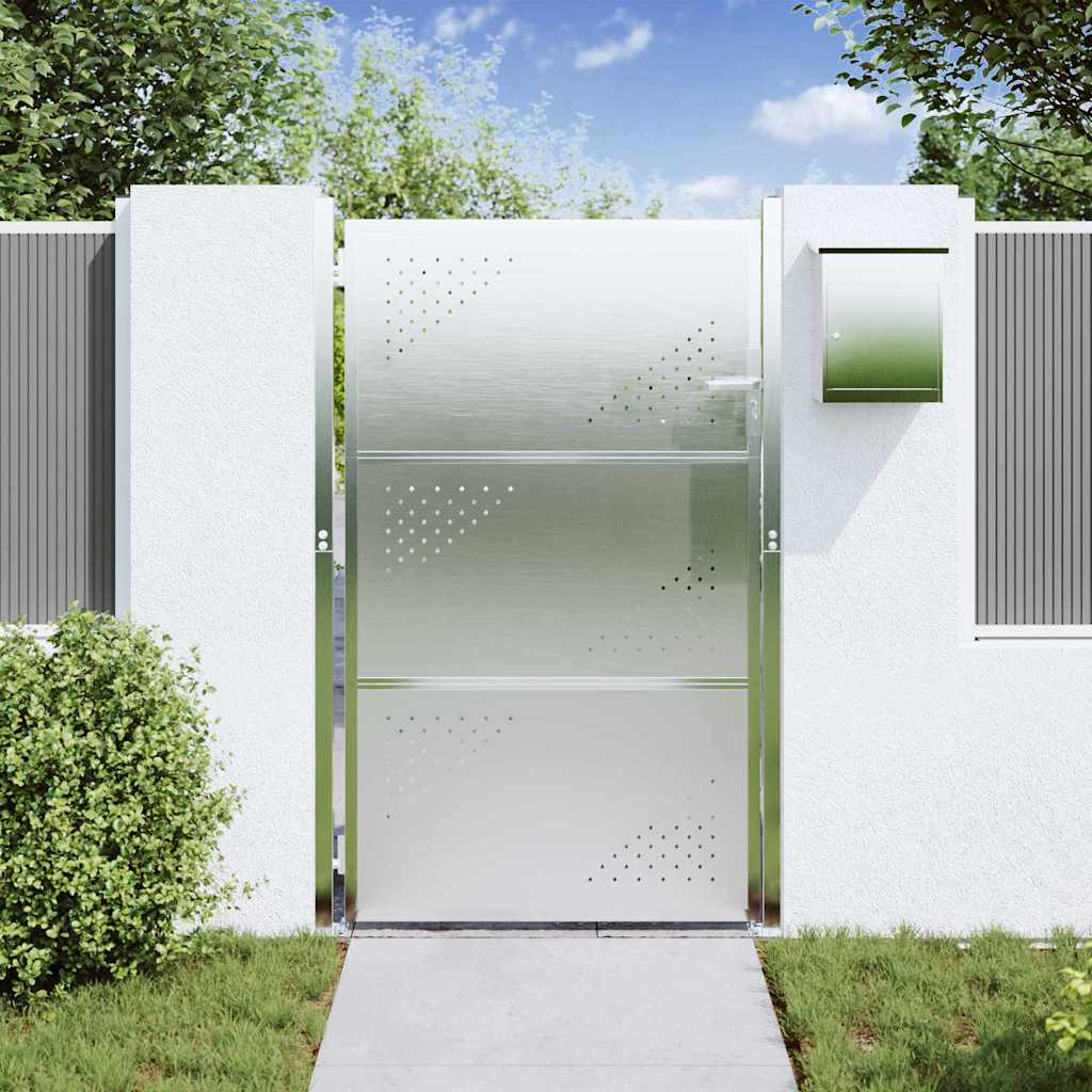 VidaXL Gartentor mit Schloss Silber 100 x 150 cm Edelstahl