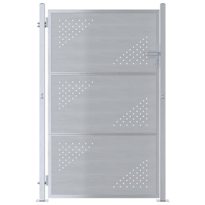 VidaXL Gartentor mit Schloss Silber 100 x 150 cm Edelstahl