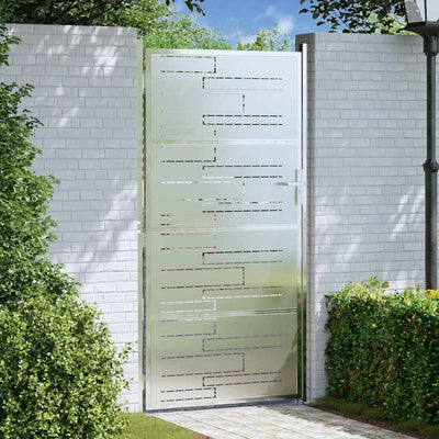VidaXL Gartentor mit Schloss Silber 96 x 180 cm Edelstahl