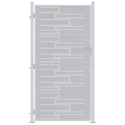 VidaXL Gartentor mit Schloss Silber 96 x 180 cm Edelstahl
